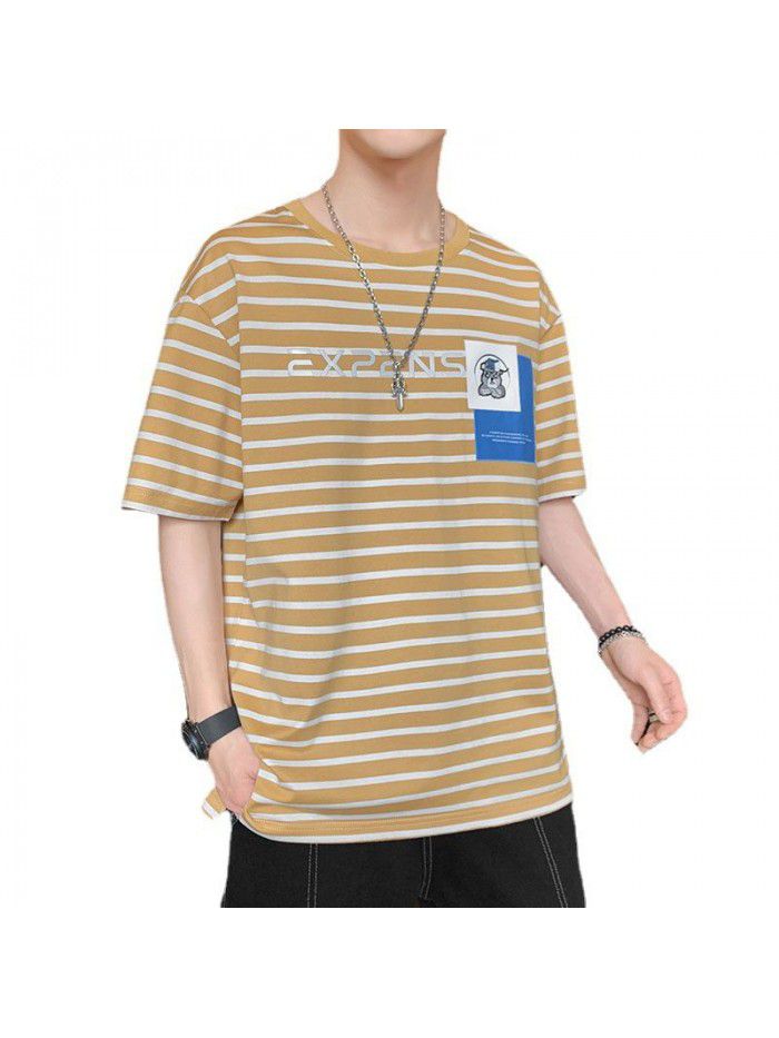 Cotton short sleeve t-shirt men's wear Korean round neck casual loose T-shirt  summer fashion new top T-shirt 