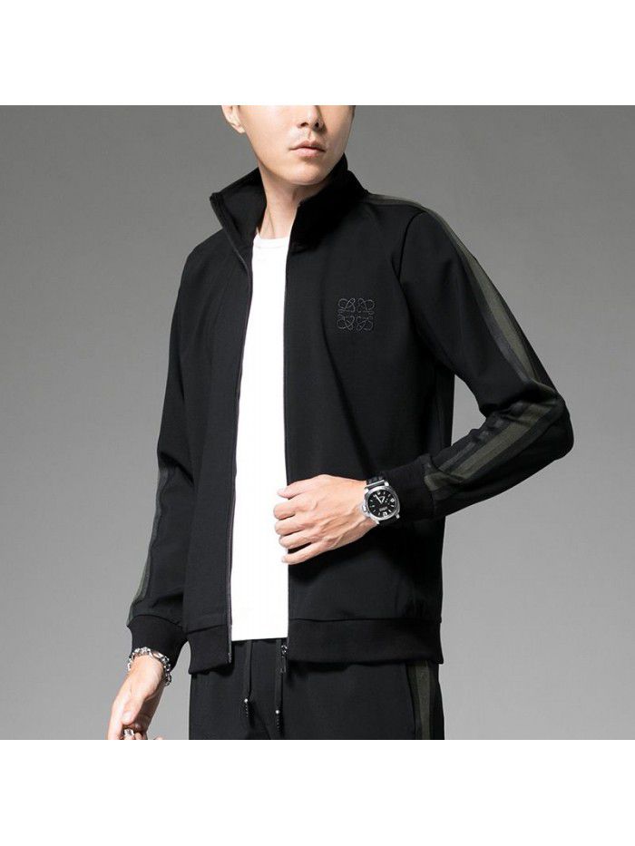 autumn new men's sweater Korean cardigan long sleeve fashion men's coat elastic Youth Fashion Top 