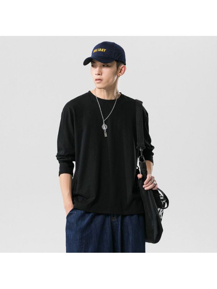 Long sleeve t-shirt men's  new trend autumn Korean T-shirt with fashionable men's wear 