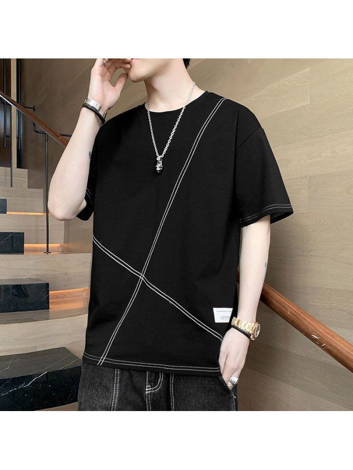  new summer men's short sleeve t-shirt men's top Korean cotton half sleeve fashion T-shirt trend students 
