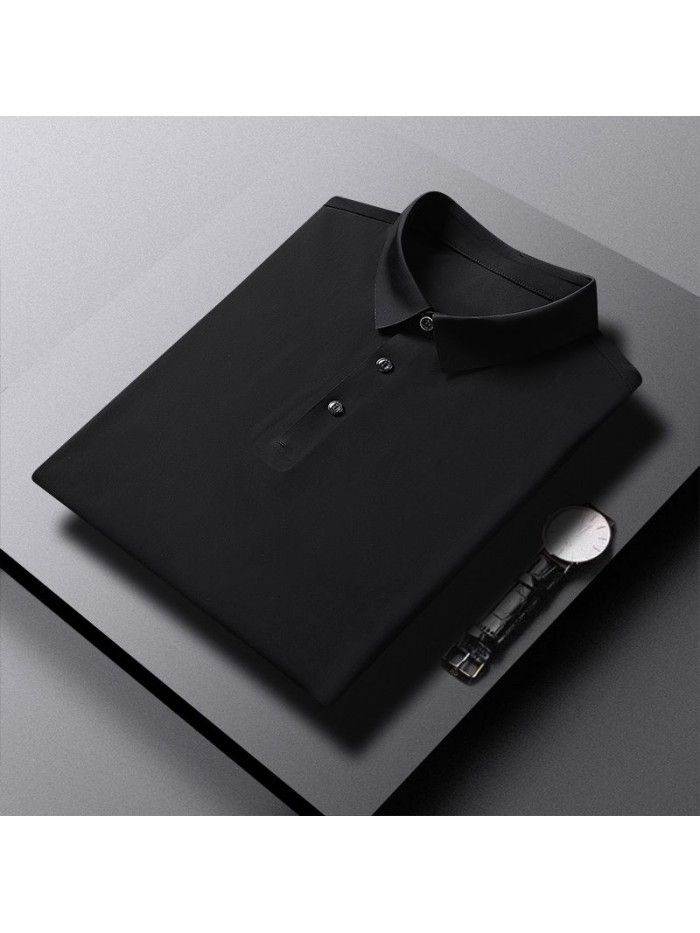 Ice cool men's Lapel short sleeve t-shirt men's half sleeve  summer new large T-shirt short sleeve polo 