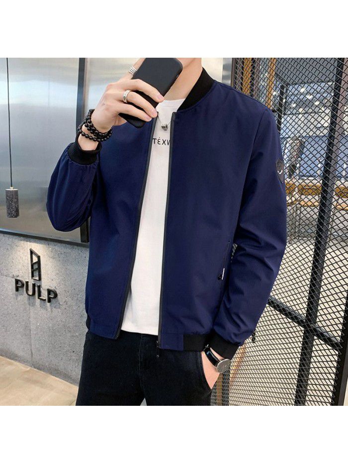 Men's jacket  spring and Autumn New Korean leisure men's simple jacket for students 