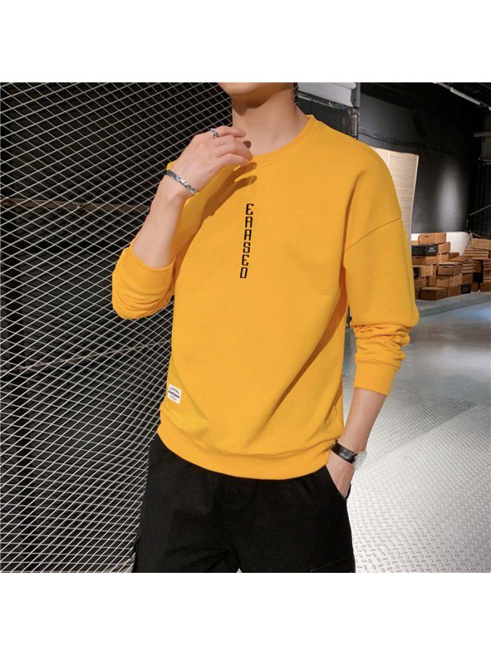 Men's T-shirt, long sleeve round neck, men's wear  new autumn trend, Korean base shirt 