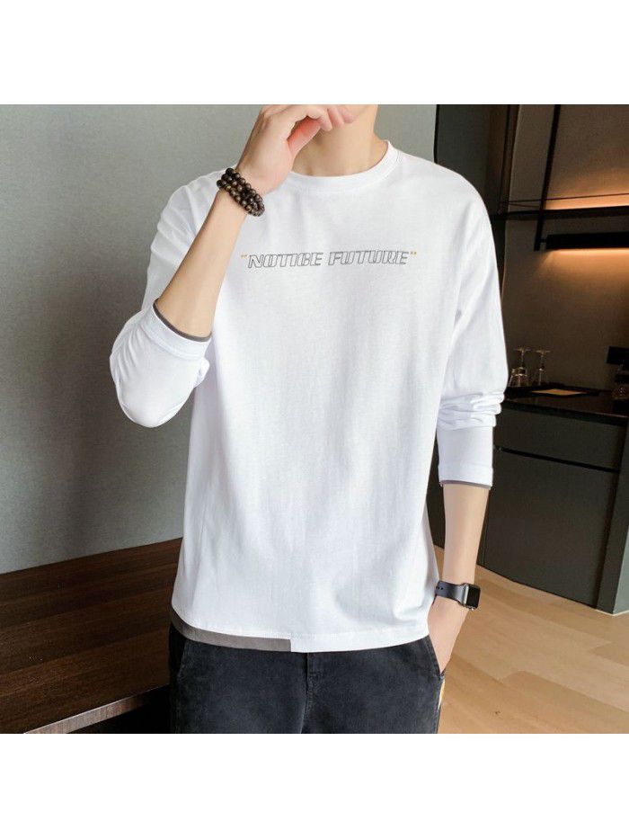 men's long sleeve T-shirt new round neck autumn trend Korean base shirt T-shirt men's loose student trend 