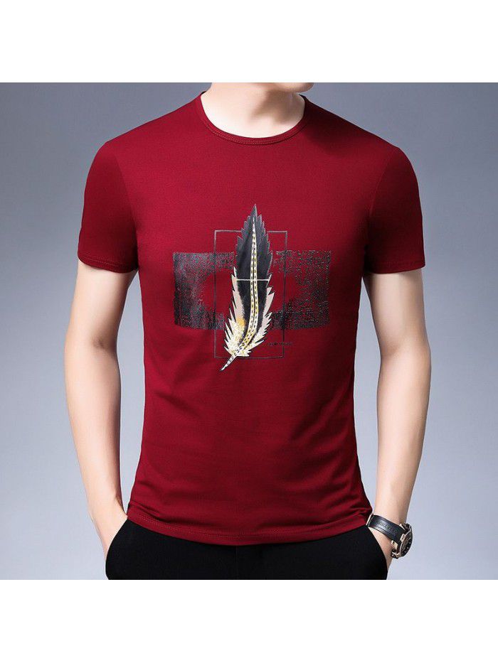 Breathable summer short sleeve t-shirt men's  new T-shirt half sleeve men's undergarment middle-aged and young dad's dress 