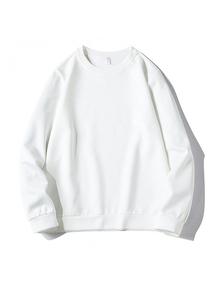 spring and autumn round neck sweater men's loose Pullover long sleeve T-shirt with customized logo 
