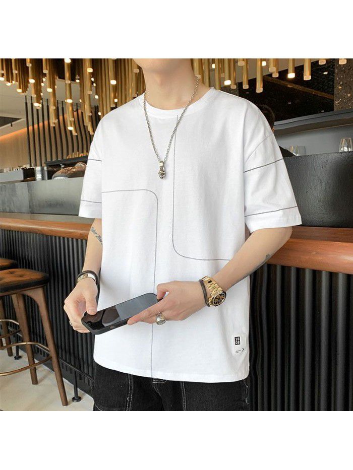  new summer men's short sleeve t-shirt men's top Korean cotton half sleeve fashion T-shirt trend students 