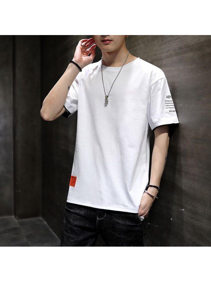 Men's short sleeve T-shirt fashion brand half sleeve men's  new summer loose and considerate student 