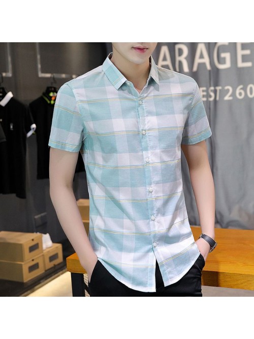  summer new men's short sleeve shirt fashion ...