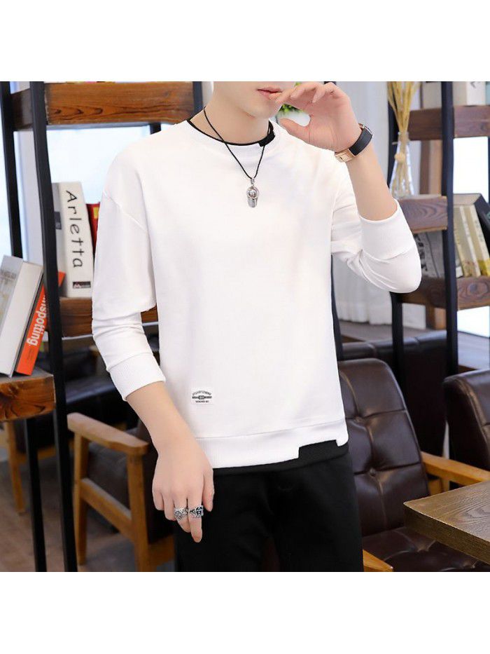 Fashion sweater men's autumn  new men's wear Korean Trend slim round neck bottomed shirt for young students 