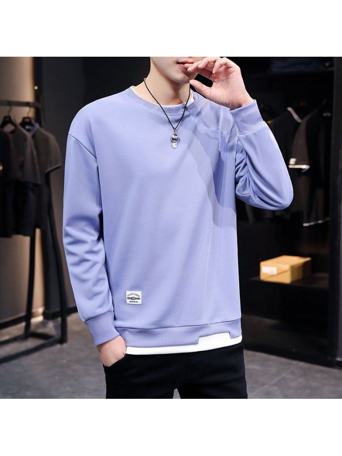 Fashion sweater men's autumn  new men's wear Korean Trend slim round neck bottomed shirt for young students 