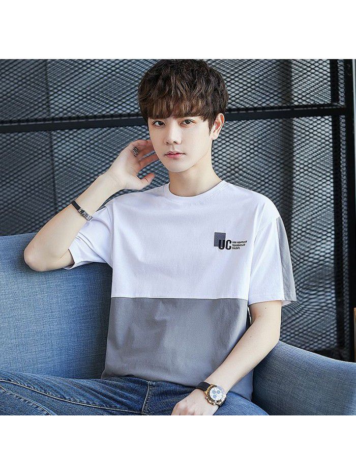  summer new men's T-shirt cotton short sleeve fashion brand men's loose youth half sleeve t-shirt men's wear 