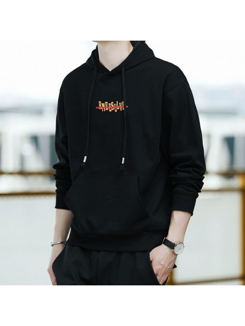 Hooded sweater men's long sleeve T-shirt spri...