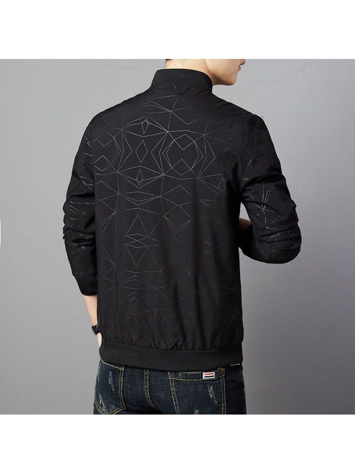 New men's jacket autumn and winter Korean casual Plush fashion coat versatile thin fashion jacket men's jacket 