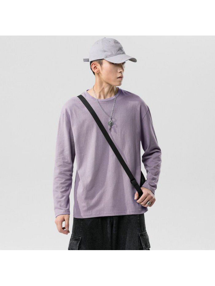 Long sleeve t-shirt men's  new trend autumn Korean T-shirt with fashionable men's wear 