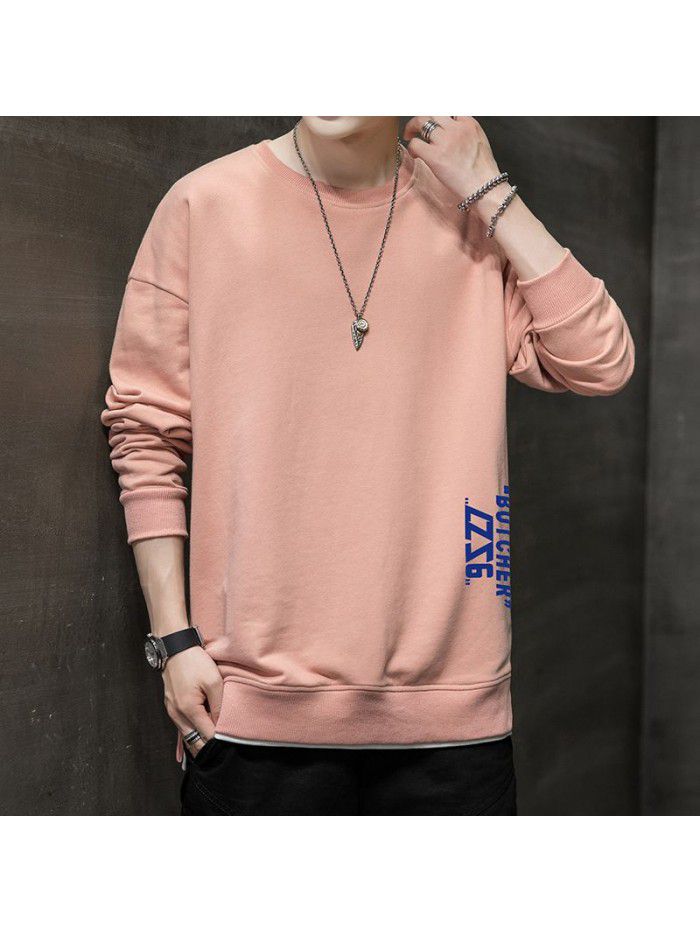  popular long sleeve t-shirt men's fashion Little Daisy loose round neck tooling Inst shirt men's National Fashion Top 