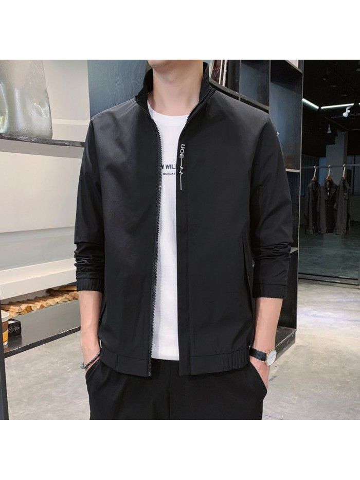 Jacket men's autumn new Korean fashion casual men's coat young students simple versatile fashion spring and autumn wear 