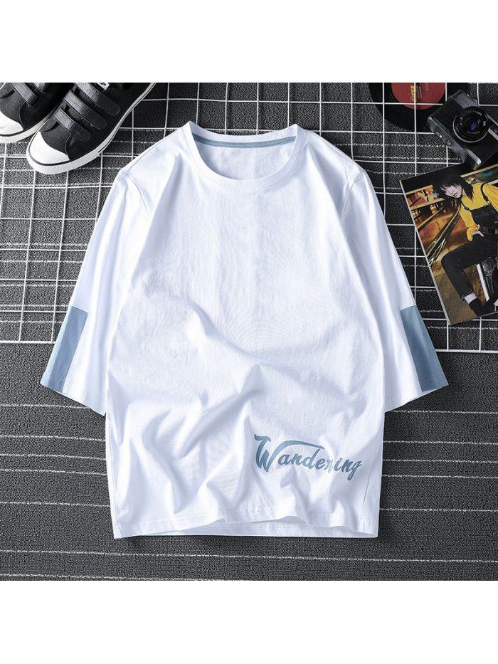 Breathable  new men's short sleeve T-shirt Summer Cotton sweat absorption large size loose half sleeve t-shirt men's fat 
