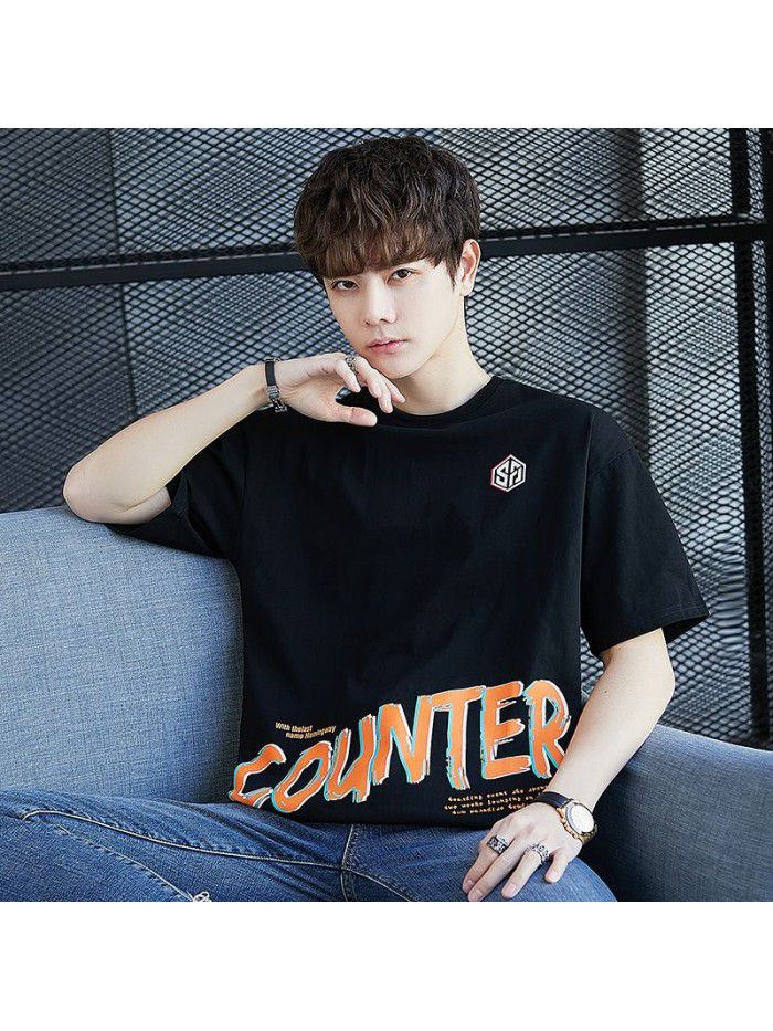  summer new short sleeve t-shirt men's fashion round neck half sleeve t-shirt men's casual thin top 