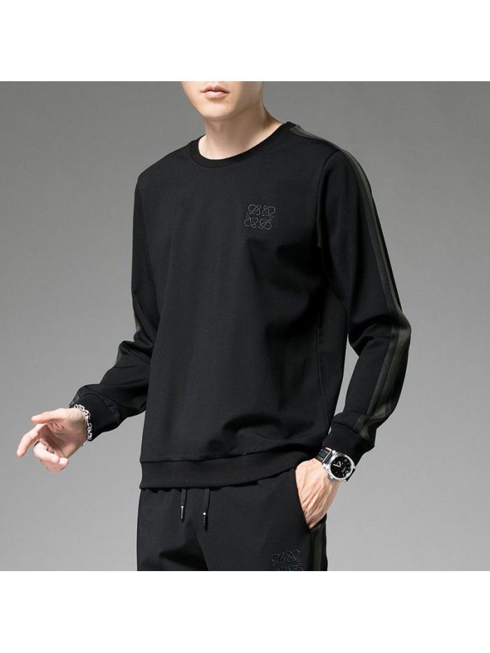 Weiyi men's  autumn new leisure elastic long sleeve T-shirt bottomed Top Men's fashion Korean youth 