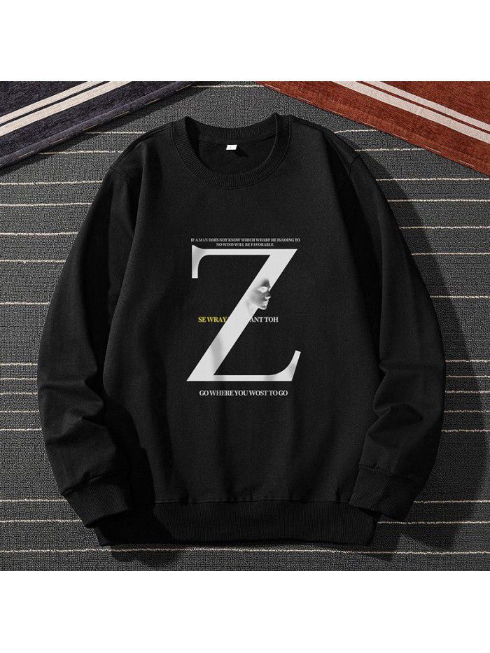 Men's sweater  new spring round neck long sleeve T-shirt Korean Trend Pullover Top Men's fashion 