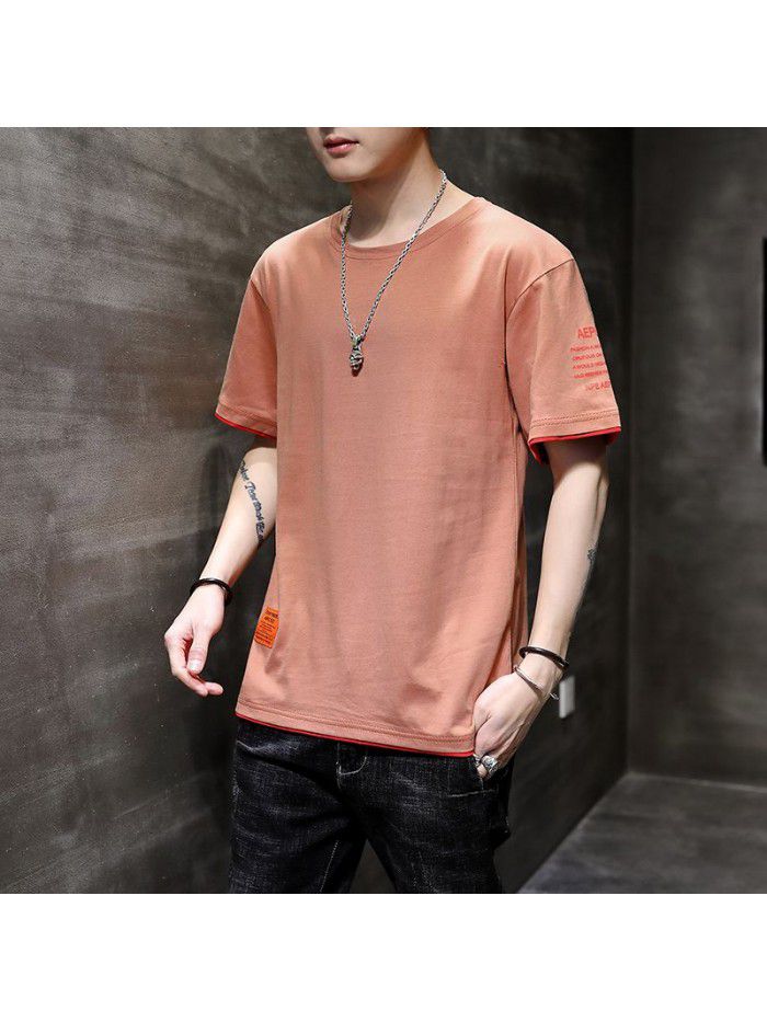 Men's short sleeve T-shirt fashion brand half sleeve men's  new summer loose and considerate student 