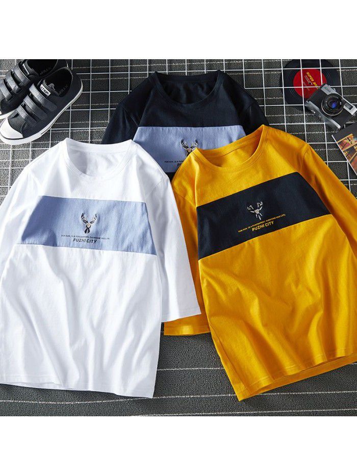 Breathable  new men's short sleeve T-shirt Summer Cotton sweat absorption large size loose half sleeve t-shirt men's fat 