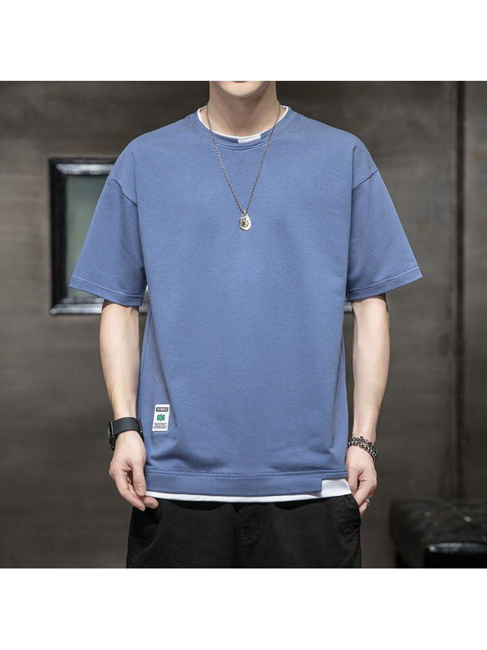 Men's short sleeve T-shirt  summer new T-shirt loose clothes Korean version bottom coat half sleeve men's student trend 