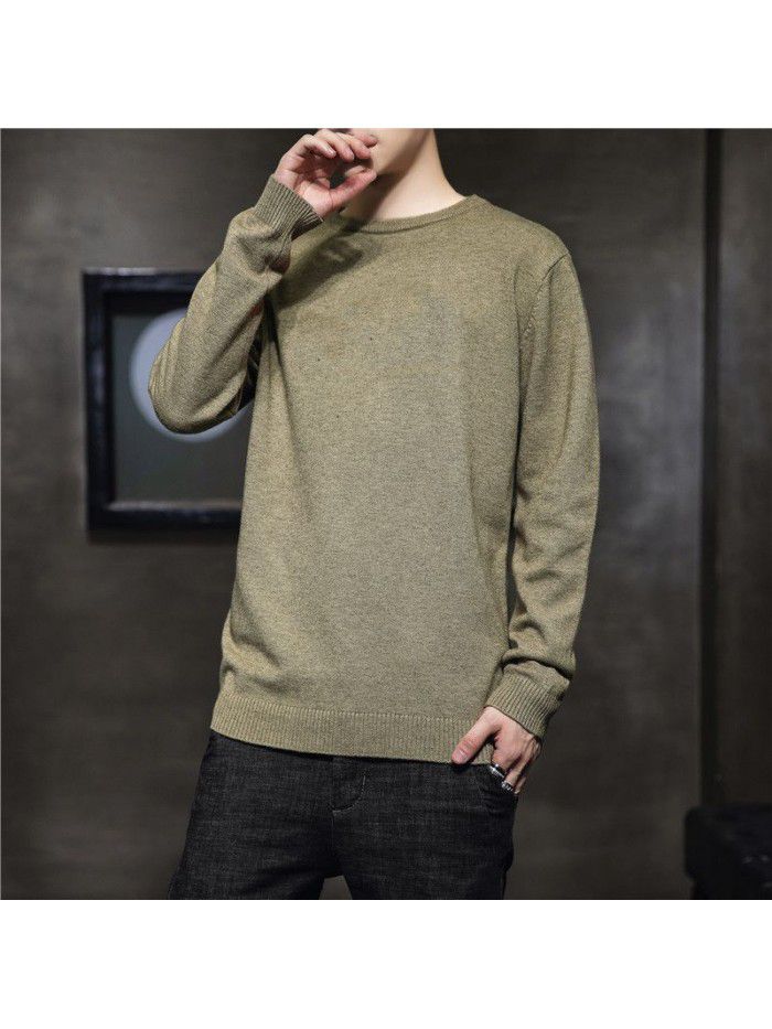 Autumn  new men's sweater Korean Trend slim fitting Pullover Sweater base coat men's young students 