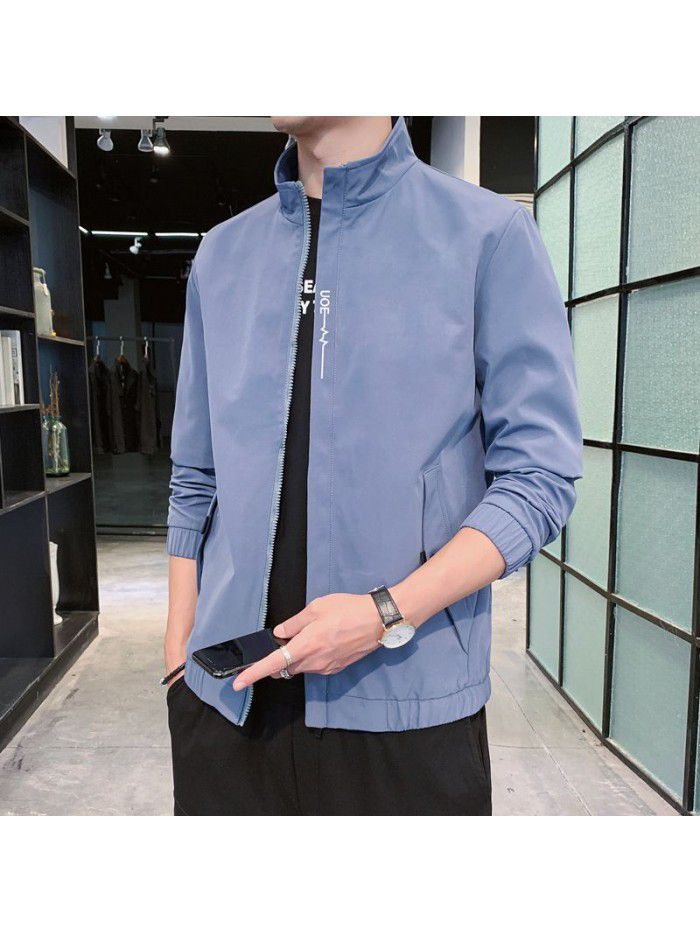 Jacket men's autumn new Korean fashion casual men's coat young students simple versatile fashion spring and autumn wear 
