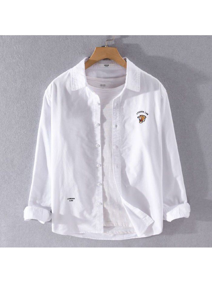 Oxford cotton men's shirt in spring and Autumn 