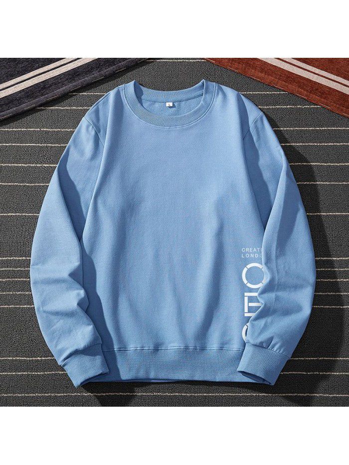 Men's sweater  new spring round neck long sleeve T-shirt Korean Trend Pullover Top Men's fashion 
