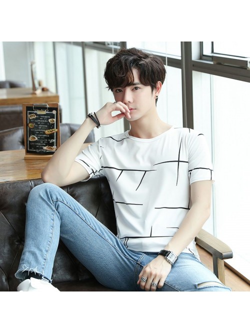Summer new men's short sleeve T-shirt fashion...