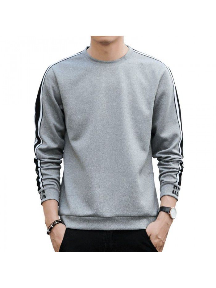 Men's T-shirt with long sleeves and round collar for men's wear 