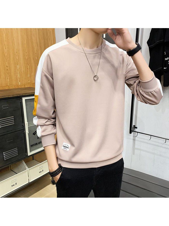 Fashion sweater men's autumn  new men's wear Korean Trend slim round neck bottomed shirt for young students 