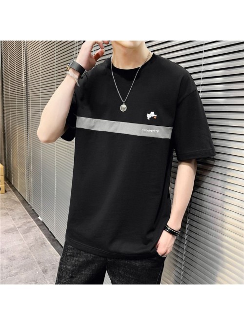  summer new student leisure T-shirt youth round ne...