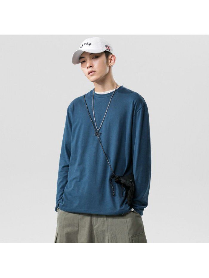 Long sleeve t-shirt men's  new trend autumn Korean T-shirt with fashionable men's wear 