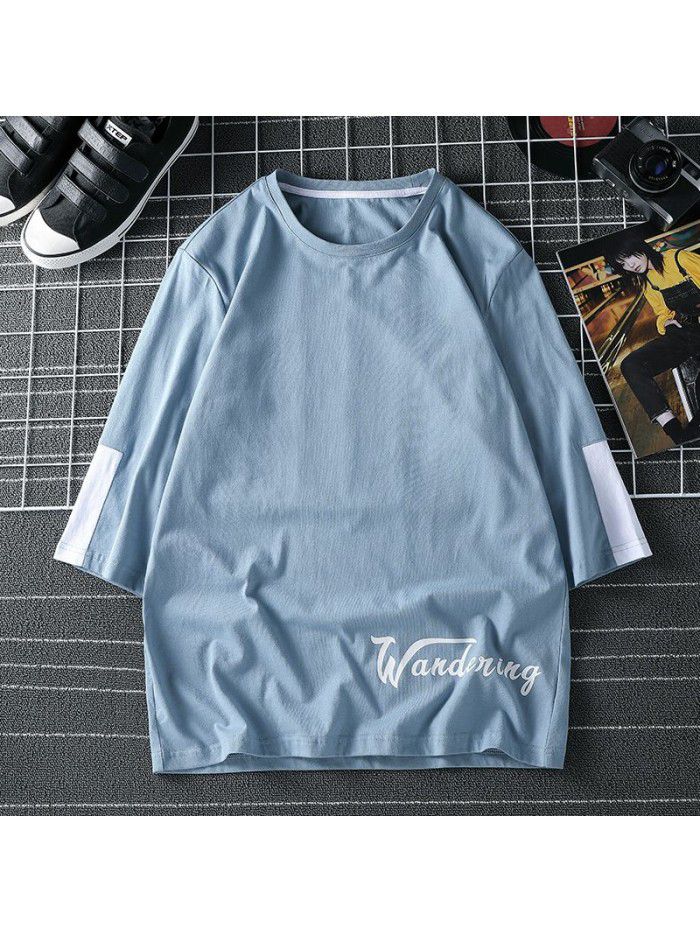 Breathable  new men's short sleeve T-shirt Summer Cotton sweat absorption large size loose half sleeve t-shirt men's fat 