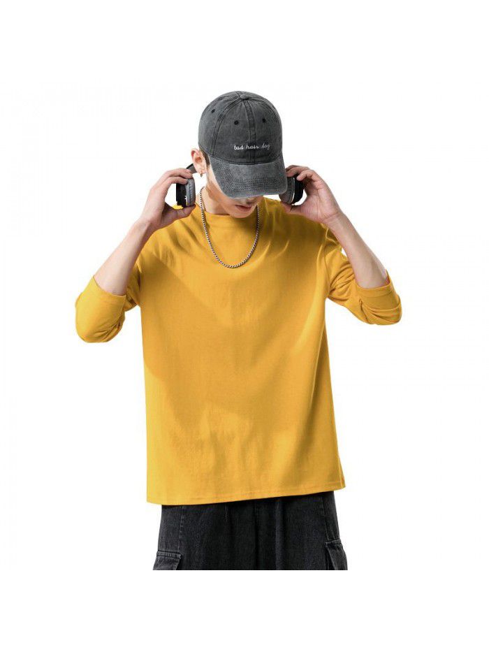 Long sleeve t-shirt men's  new trend autumn Korean T-shirt with fashionable men's wear 