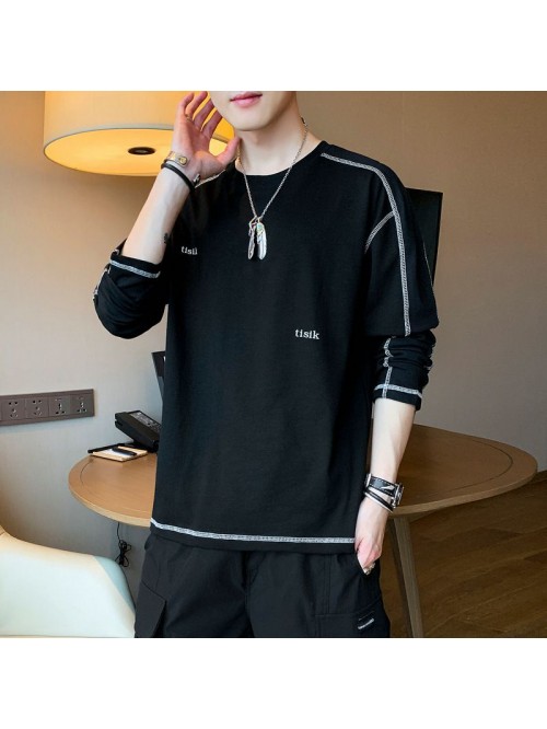 autumn new men's long sleeve t-shirt men'...