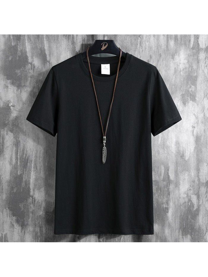 Breathable  summer new men's short sleeve T-shirt cotton half sleeve large men's T-shirt Korean top student 