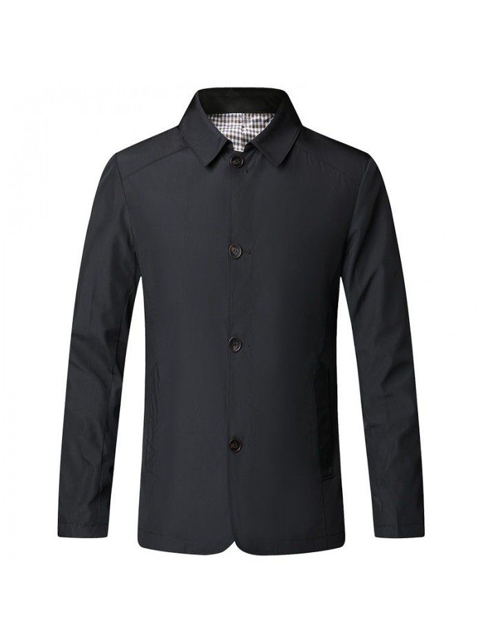 Men's jacket  spring and autumn new men's windbreaker coat business trend breathable casual top simple style 