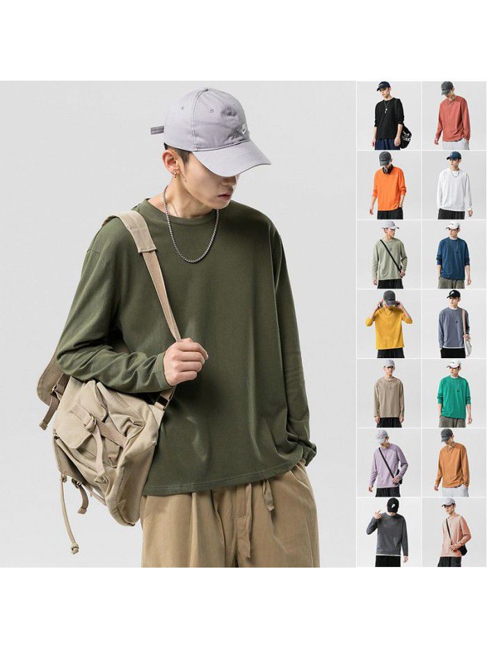 Long sleeve t-shirt men's  new trend autumn Korean T-shirt with fashionable men's wear 