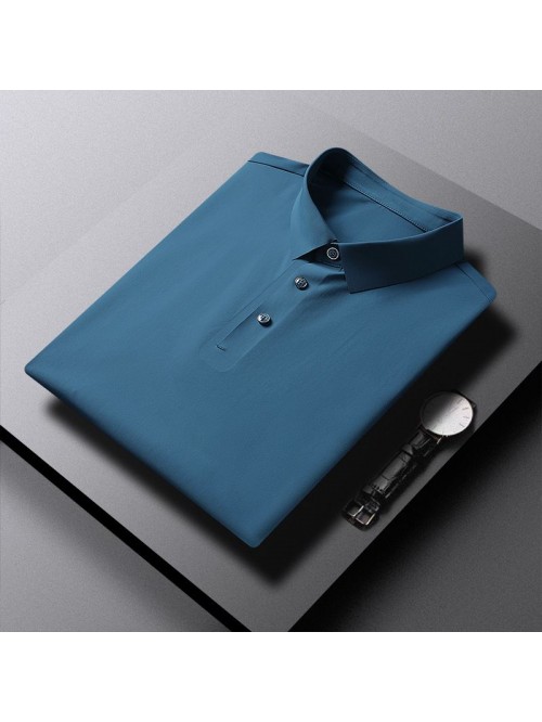 Ice cool men's Lapel short sleeve t-shirt men...