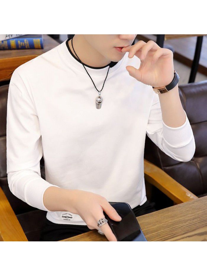 Fashion sweater men's autumn  new men's wear Korean Trend slim round neck bottomed shirt for young students 