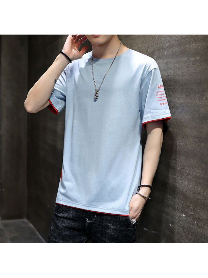 Men's short sleeve T-shirt fashion brand half sleeve men's  new summer loose and considerate student 