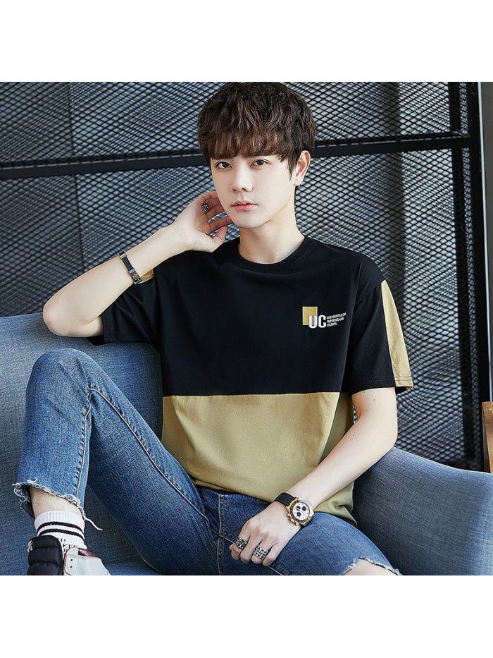  summer new men's T-shirt cotton short sleeve fashion brand men's loose youth half sleeve t-shirt men's wear 