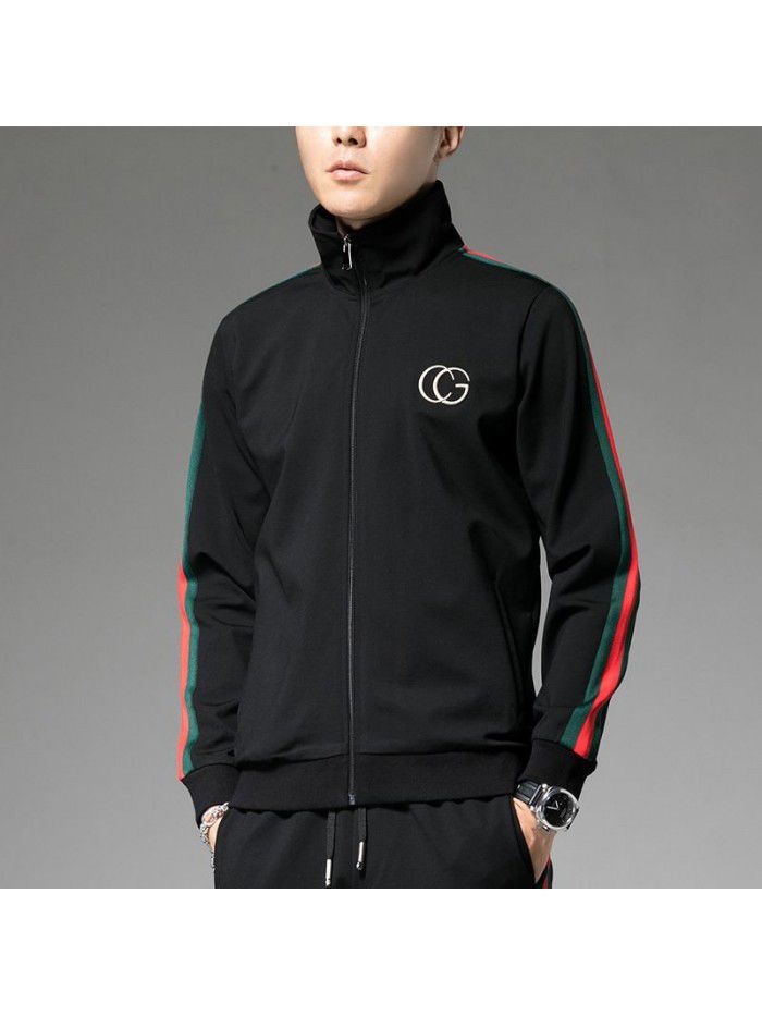autumn new men's sweater Korean cardigan long sleeve fashion men's coat elastic Youth Fashion Top 