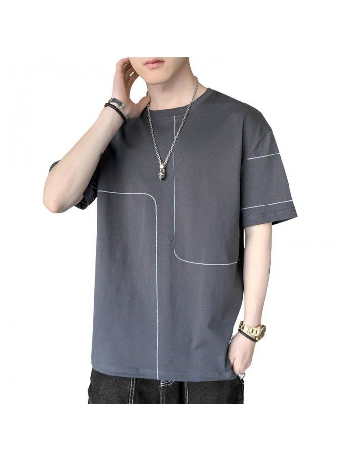  new summer men's short sleeve t-shirt men's top Korean cotton half sleeve fashion T-shirt trend students 