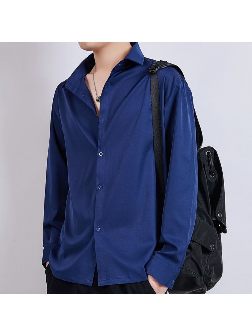 new long sleeve shirt men's white shirt sprin...